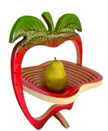 Equinoccio Collapsible Wooden Apple Fruit Bowl