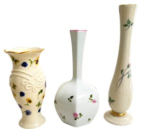 Three Small Bud Vases Including Lenox