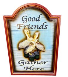 'Good Friends Gather Here' Seagull Wall Decoration