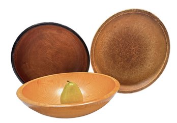 Trio Of Antique, Vintage & New Wooden Bowls