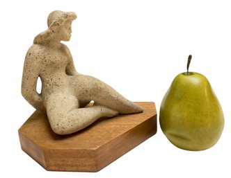 Signed 'Reclining Woman' Sculpture By De Marco