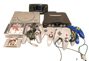 Group Of Video Games Consoles And Games