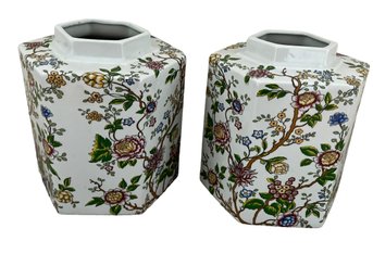 Attractive Pair Of Asian Inspired Vases