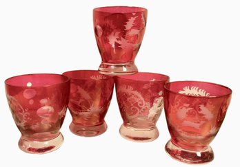 Five Small Bohemian Glasses