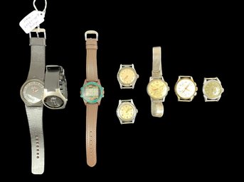 Collection Of 8 Vintage Watches: Heuer, Arak, Rego Sport & More