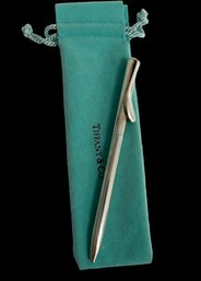Tiffany & Co.  Elsa Peretti Steling Silver Pen 925 Measures 5.25' &  With Felt Pouch Works  ( READ Desc)