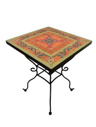 Pier 1 Imports Colorful Tile Top Side Table With Metal Legs