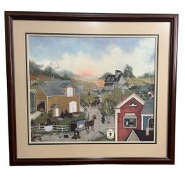 Linda Nelson Stocks Aunt Minmies Visit Signed And Numbered In Wood Frame