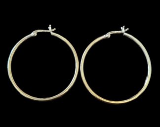 Vintage Sterling Silver Vermeil Hoop Earrings