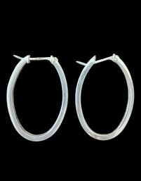 Vintage Italian Sterling Silver Hoop Earrings