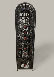 Italian Style Petite Metal Wine Rack With Door