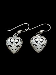 Vintage Sterling Silver Heart Earrings