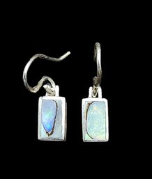 Vintage Sterling Silver Abalone Earrings