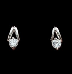 Vintage Sterling Silver CZ Earrings