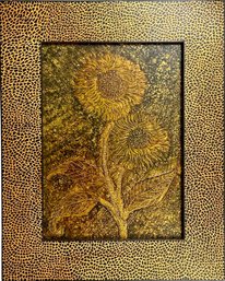 Sunflower Painting In Black And Gold Frame