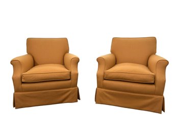 Pair Of Custom Dark Camel Colored Chairs