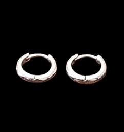 Vintage Sterling Silver Tiny Hinged Hoop Earrings