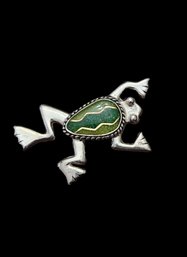 Adorable Vintage Sterling Silver Frog Brooch/Pin