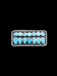 Vintage Sterling Silver Turquoise Color Inlay Trinket