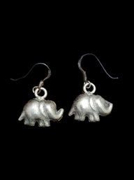 Vintage Sterling Silver Elephant Earrings