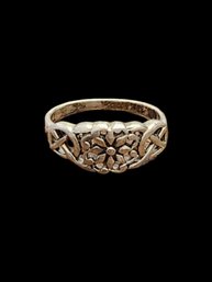 Vintage Sterling Silver Floral Ring, Size 8.5