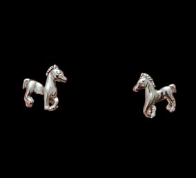 Vintage Sterling Silver Horse Stud Earrings