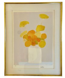 Signed Artists Proof Bernard Cathelin 'Roses D'inde Et Achillees' Limited Edition