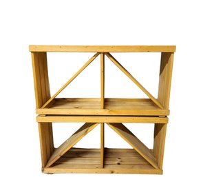 2 Pine Wine Rack Cube Unstained  Each Hold Approx. 24 Bottles Each