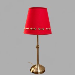 Adorable BZ Coastal Style Table Lamp With Red Shade