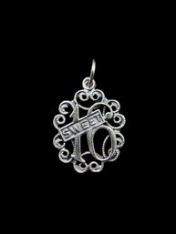 Vintage Sterling Silver Designer Beau Sweet 16 Pendant