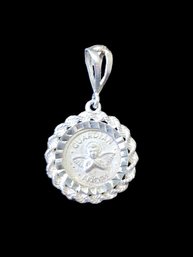 Vintage Sterling Silver Guardian Angel Pendant