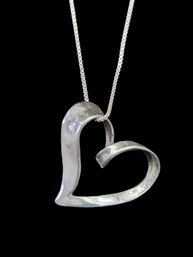 Vintage Italian Sterling Silver Heart Necklace