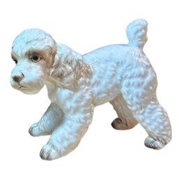 Vintage Porcelain Shafford Like White And Tan Poodle Figurine Collectible