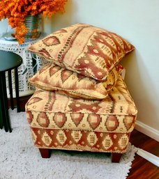 Custom Upholstered Hassock And Accents Pillows