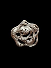 Vintage DNYC Sterling Silver Rose Ring, Size 11