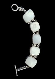 Vintage Sterling Silver Mother Of Pearl Bracelet