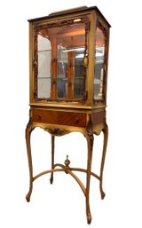 Gorgeous French Style Curio Cabinet With Light And Glass Display Shelves