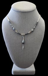 Vintage Native American Liquid Heishi Hematite Necklace