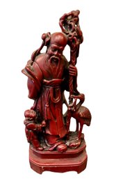 Vintage Chinese Immortal God Of Longevity Statue