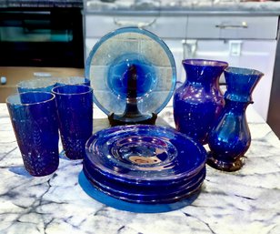 Cobalt Blue Dishes, Drinking Cups And Vases