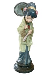 Rare LLADRO GEISHA Girl With Parasol Figurine