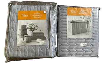 Never Removed From Package- Vintage Bed Bath & Beyond Quilted Dinnerware Storage 2 Bags