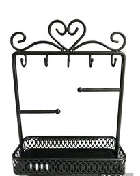 Black Metal Jewelry Stand/Holder 13' Height 9.75' Base