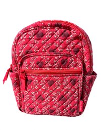 Vera Bradley Valentines Imperial Hearts Red Small Backpack,  Lots Of Storage- Width 9', Height 12', 4.7' Deep