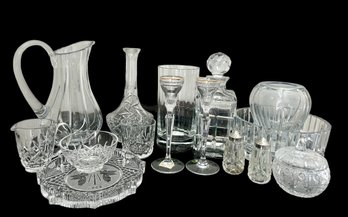 12 Pc Mixed  Crystal Glass Lot - Mostly Waterford