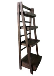 4 Tier Wood Shelf Ladder Stand Display Shelf With Bottom Drawer 5' Height X 2' Width