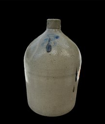 1800's Stoneware 18' Four Gallon Salt Glazed Jug Cobalt Dragonfly Primitive (READ Description)