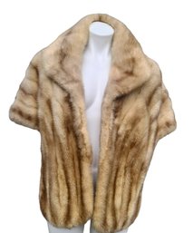 Dreamy Ginger Or Honey Colored Mink Stole - One Size Fits All