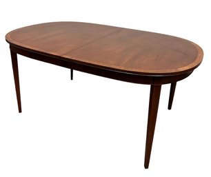 Expandable Inlaid Mahogany Dinning Table By Hickory Chair Company