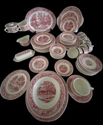 HUGE 'Memory Lane' Pink Dinnerware Set By Royal